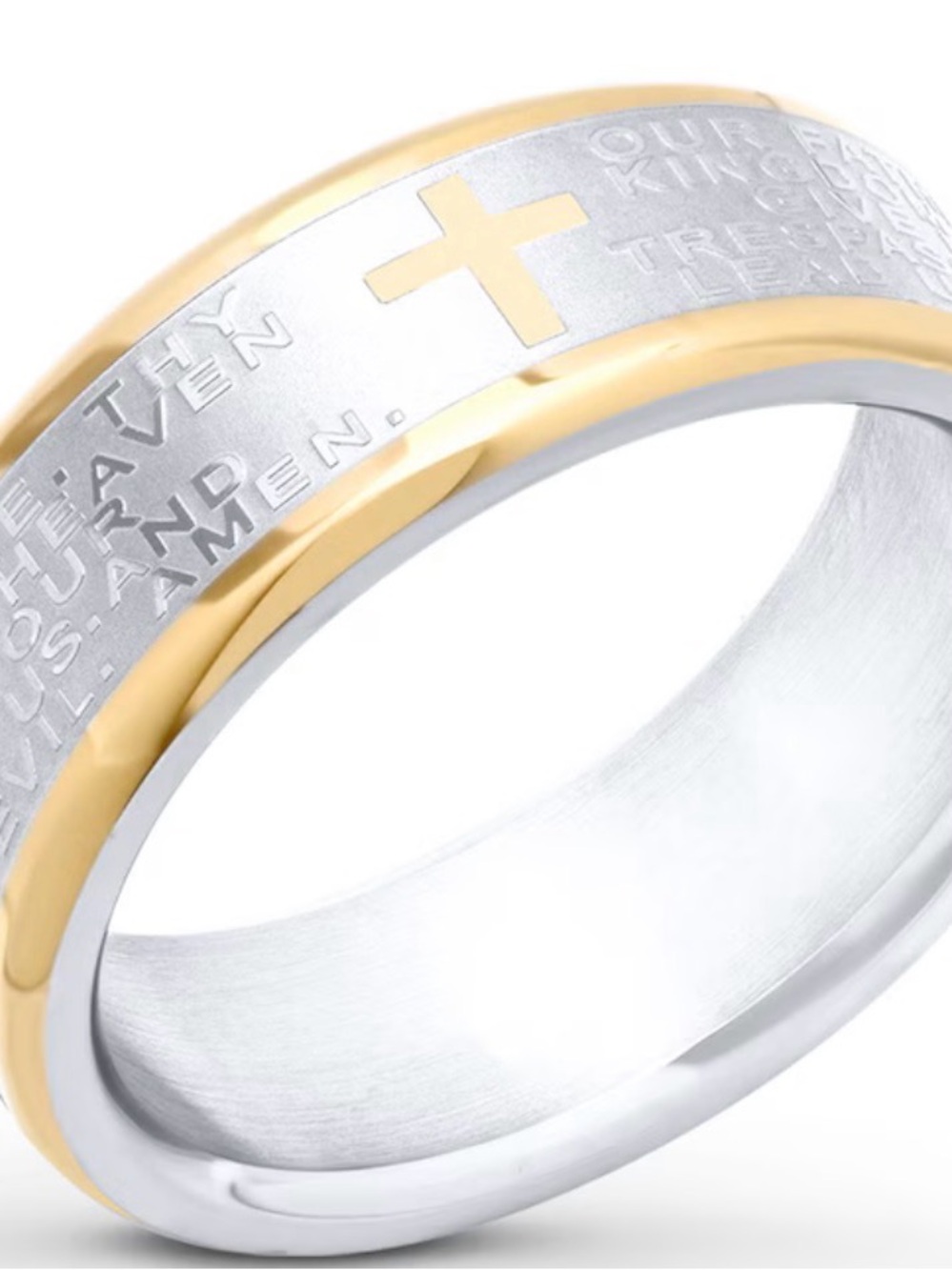 Two-Tone Men Scripture Ring